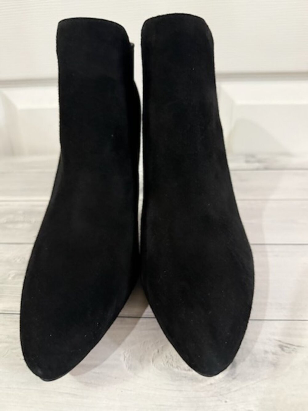 Clarks Laina Violet Black Suede Heeled Ankle Boots Size 9.5 M New